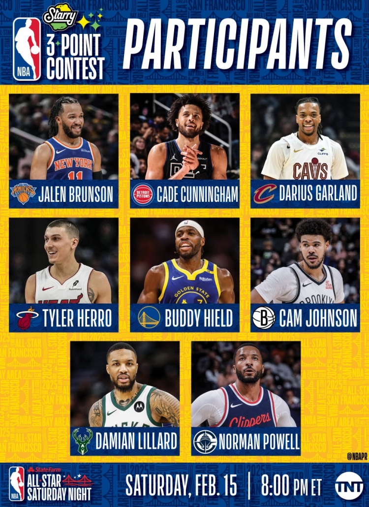  NBA全明星三分大賽名單：利拉德沖擊三連冠 希爾德、康寧漢姆在列