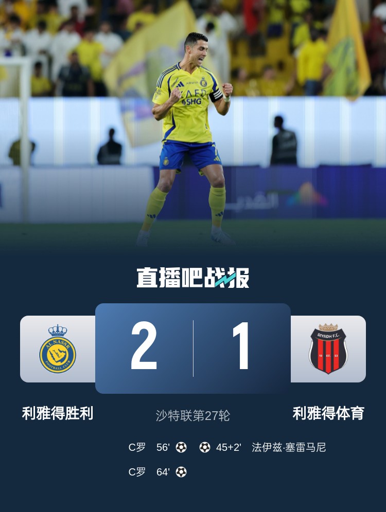  利雅得勝利達成沙特職業(yè)聯(lián)賽900球里程碑，僅少于新月